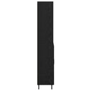 vidaXL Magasfiú Fekete tölgy 69,5 x 34 x 180 cm Műanyag Fa és Üveg