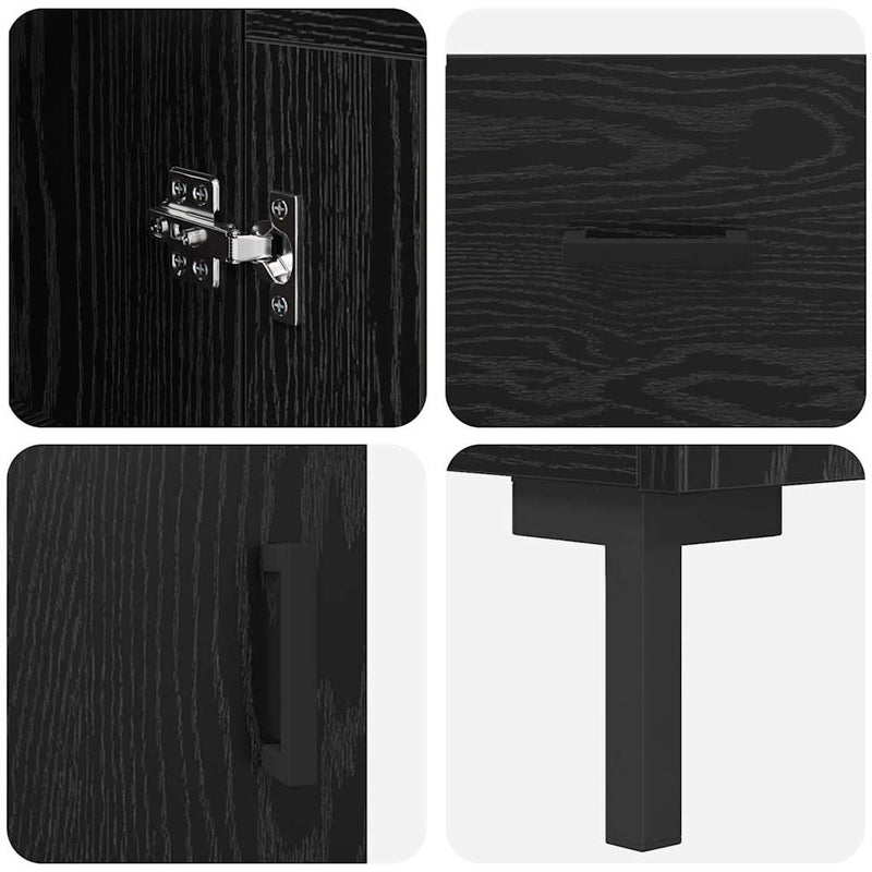 vidaXL Magasfiú Fekete tölgy 34,5 x 34 x 180 cm Faanyag