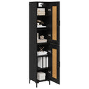 vidaXL Magasfiú Fekete tölgy 34,5 x 34 x 180 cm Faanyag