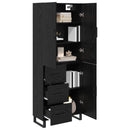vidaXL Magasfiú fiókkal 2 pcs Fekete tölgy 69,5 x 34 x 180 cm
