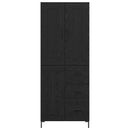 vidaXL Magasfiú fiókkal 2 pcs Fekete tölgy Faanyag