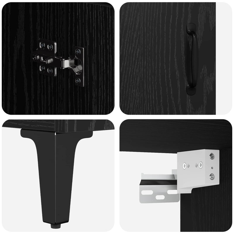 vidaXL Magasfiú Fekete tölgy 69,5 x 34 x 180 cm Faanyag