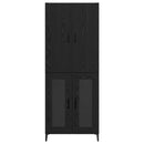 vidaXL Magasfiú Fekete tölgy 69,5 x 34 x 180 cm Faanyag