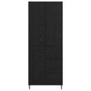 vidaXL Magasfiú Musta tammi 69,5 x 34 x 180 cm Műanyag Fa és Üveg