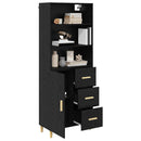 vidaXL Magasfiú fiókkal Fekete tölgy 69,5 x 34 x 180 cm Faanyag