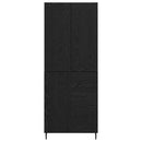 vidaXL Magasfiú fiókkal 2 pcs Fekete tölgy Műanyag Fa és Üveg