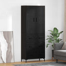 vidaXL Magasfiú fiókkal Fekete tölgy 69,5 x 34 x 180 cm Faanyag