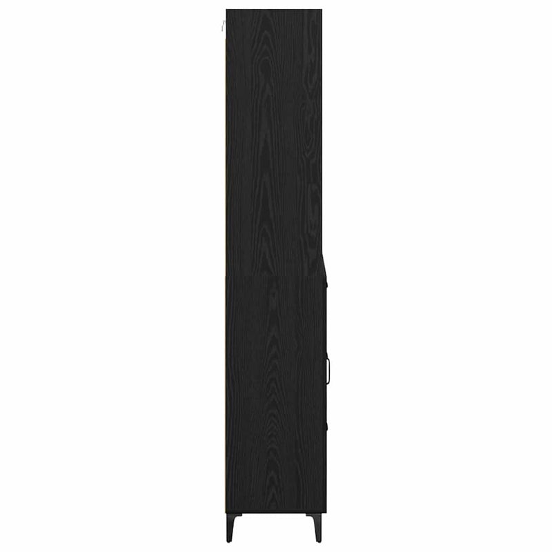 vidaXL Magasfiú fiókkal Fekete tölgy 69,5 x 34 x 180 cm Faanyag