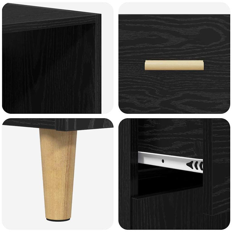 vidaXL Magasfiú fiókkal Fekete tölgy 69,5 x 34 x 180 cm Faanyag