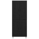 vidaXL Magasfiú 2 pcs Fekete tölgy Műanyag Fa és Üveg