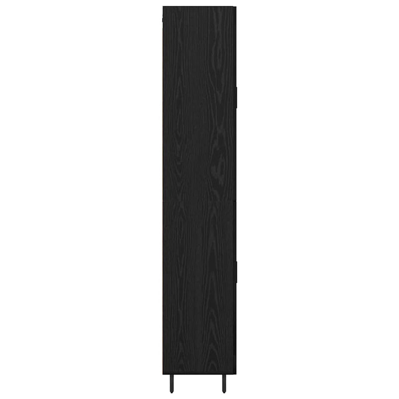 vidaXL Magasfiú 2 pcs Fekete tölgy Műanyag Fa és Üveg