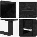 vidaXL Magasfiú fiókkal 2 pcs Fekete tölgy Műanyag Fa és Üveg