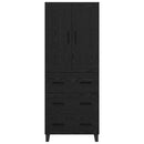 vidaXL Magasfiú fiókkal 2 pcs Fekete tölgy Műanyag Fa és Üveg