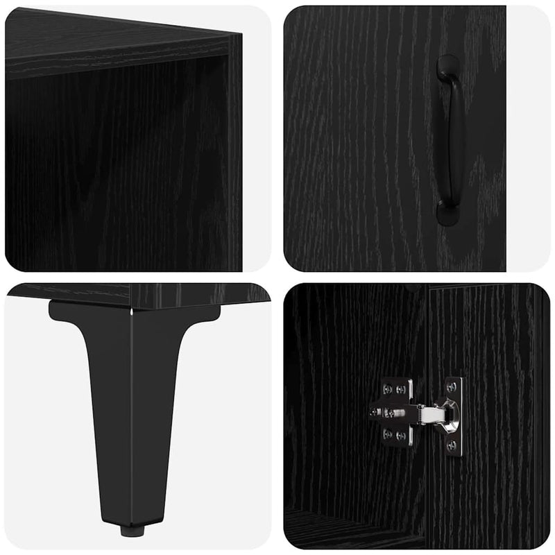 vidaXL Magasfiú fiókkal Fekete tölgy 69,5 x 34 x 180 cm Faanyag