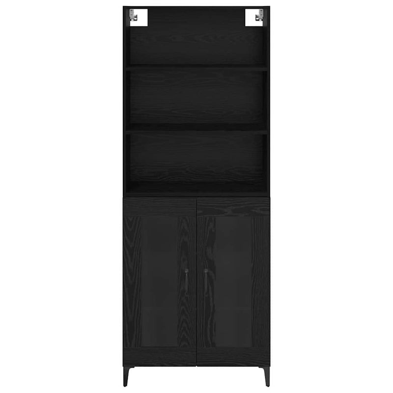 vidaXL Magasfiú fiókkal Fekete tölgy 69,5 x 34 x 180 cm Faanyag