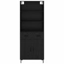 vidaXL Magasfiú fiókkal Fekete tölgy 69,5 x 32,5 x 180 cm Faanyag