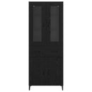 vidaXL Magasfiú fiókkal Fekete tölgy 69,5 x 34 x 180 cm Faanyag