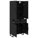 vidaXL Magasfiú fiókkal 2 pcs Fekete tölgy 69,5 x 34 x 180 cm