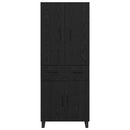 vidaXL Magasfiú fiókkal 2 pcs Fekete tölgy Műanyag Fa és Üveg