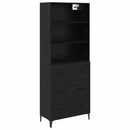 vidaXL Magasfiú fiókkal Fekete tölgy 69,5 x 34 x 180 cm Faanyag