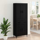 vidaXL Magasfiú fiókkal 2 pcs Fekete tölgy Faanyag