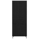 vidaXL Magasfiú fiókkal 2 pcs Fekete tölgy Faanyag