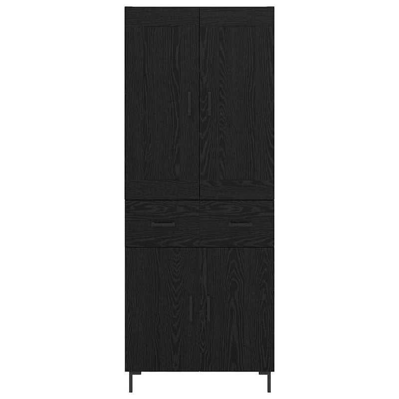 vidaXL Magasfiú fiókkal 2 pcs Fekete tölgy Faanyag