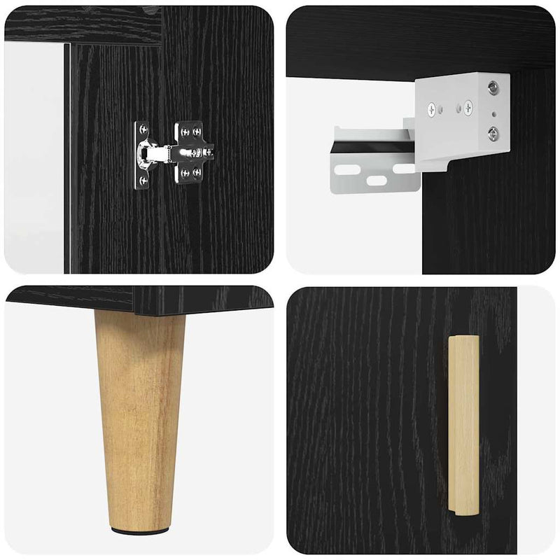 vidaXL Magasfiú Fekete tölgy 69,5 x 34 x 180 cm Faanyag