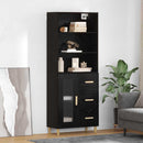 vidaXL Magasfiú fiókkal Fekete tölgy 69,5 x 32,5 x 180 cm Faanyag