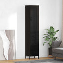 vidaXL Magasfiú fiókkal Fekete tölgy 34,5 x 34 x 180 cm Faanyag