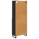 vidaXL Magasfiú Fekete tölgy 69,5 x 34 x 180 cm Műanyag Fa és Üveg