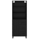 vidaXL Magasfiú Fekete tölgy 69,5 x 34 x 180 cm Műanyag Fa és Üveg