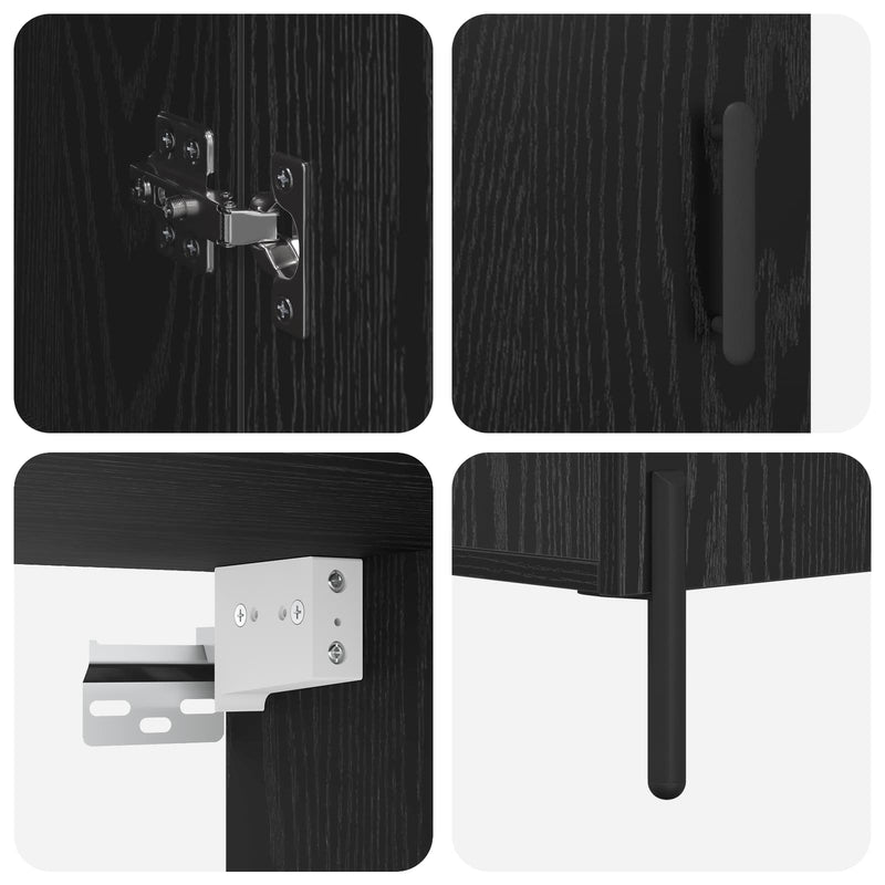 vidaXL Magasfiú Fekete tölgy 69,5 x 34 x 180 cm Faanyag