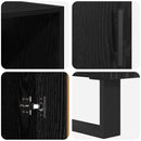 vidaXL Magasfiú Fekete tölgy 69,5 x 34 x 180 cm Műanyag Fa és Üveg