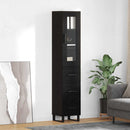 vidaXL Magasfiú fiókkal Fekete tölgy 34,5 x 34 x 180 cm Faanyag