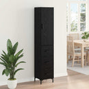 vidaXL Magasfiú fiókkal Fekete tölgy 34,5 x 34 x 180 cm Faanyag