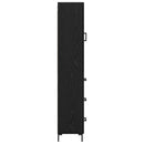 vidaXL Magasfiú fiókkal Fekete tölgy 34,5 x 34 x 180 cm Faanyag