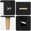 vidaXL Magasfiú Fekete tölgy 69,5 x 34 x 180 cm Műanyag Fa és Üveg