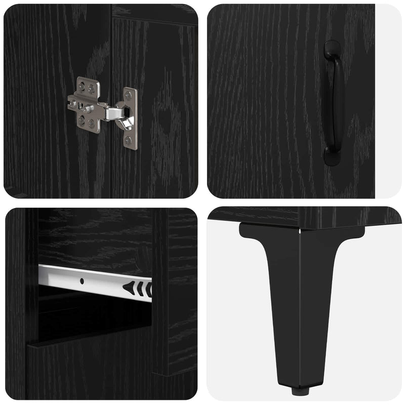 vidaXL Magasfiú fiókkal Fekete tölgy 69,5 x 34 x 180 cm Faanyag