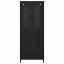 vidaXL Magasfiú fiókkal Fekete tölgy 69,5 x 34 x 180 cm Faanyag