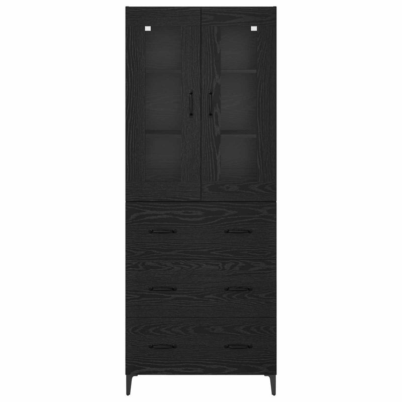 vidaXL Magasfiú fiókkal Fekete tölgy 69,5 x 34 x 180 cm Faanyag