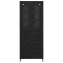 vidaXL Magasfiú fiókkal Fekete tölgy 69,5 x 34 x 180 cm Faanyag