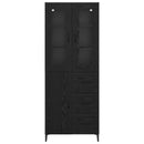 vidaXL Magasfiú fiókkal Fekete tölgy 69,5 x 34 x 180 cm Faanyag