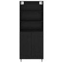 vidaXL Magasfiú Fekete tölgy 69,5 x 34 x 180 cm Műanyag Fa és Üveg