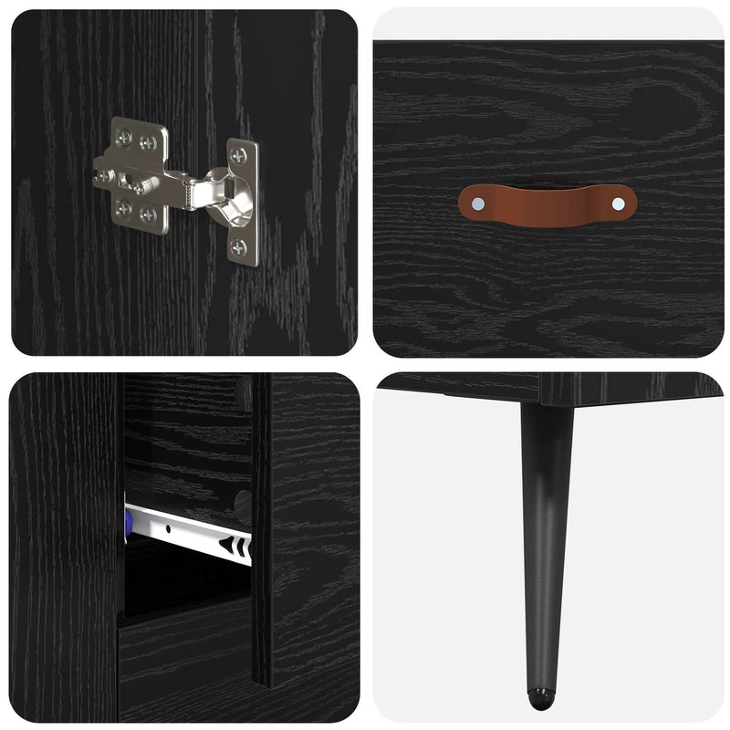 vidaXL Magasfiú fiókkal Fekete tölgy 69,5 x 34 x 180 cm Faanyag