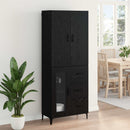 vidaXL Magasfiú fiókkal Fekete tölgy 69,5 x 34 x 180 cm Faanyag