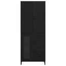 vidaXL Magasfiú fiókkal Fekete tölgy 69,5 x 34 x 180 cm Faanyag