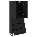 vidaXL Magasfiú fiókkal 2 pcs Fekete tölgy 69,5 x 34 x 180 cm