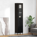 vidaXL Magasfiú fiókkal Fekete tölgy 34,5 x 34 x 180 cm Faanyag
