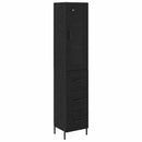 vidaXL Magasfiú fiókkal Fekete tölgy 34,5 x 34 x 180 cm Faanyag